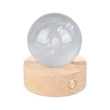 6cm 3D Crystal Ball Luminous Clear Sculpture Round Astronomy Ball Miniature Sculpture Ball Night Light Solar System Crystal Ball