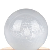 6cm 3D Crystal Ball Luminous Clear Sculpture Round Astronomy Ball Miniature Sculpture Ball Night Light Solar System Crystal Ball - Extra Image