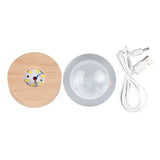6cm 3D Crystal Ball Luminous Clear Sculpture Round Astronomy Ball Miniature Sculpture Ball Night Light Moon Crystal Ball