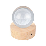 6cm 3D Crystal Ball Luminous Clear Sculpture Round Astronomy Ball Miniature Sculpture Ball Night Light Moon Crystal Ball