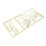 Single Line Art Wall Decor Iron Minimalist Female Line Drawing Home Hanging Wall Decor for Bedroom Kitchen Bathroom Living Room Gold 3PCS