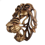 Lion Head Art Wall Decor Resin Vivid Lion Head Wall Mounted Art Sculpture for Living Room - Front View