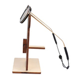 Cow Head Wearing Glasses Statues Wooden Decorative Cow Eyeglasses Display Stand Holder for Desktop Office - Extra Image