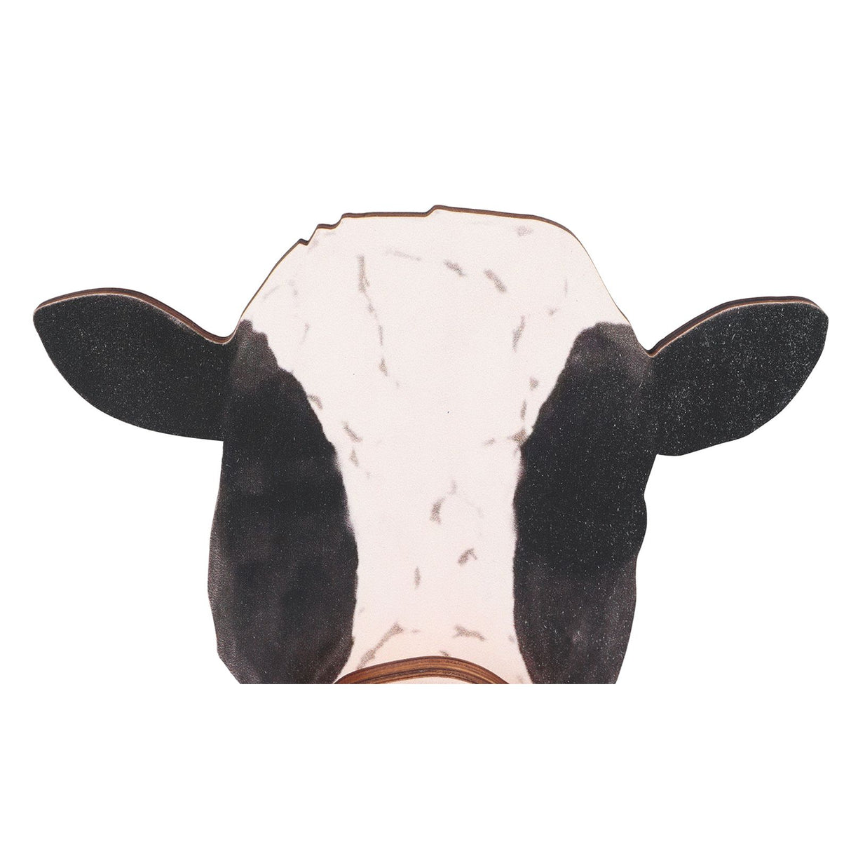 Cow Head Wearing Glasses Statues Wooden Decorative Cow Eyeglasses Display Stand Holder for Desktop Office