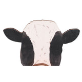 Cow Head Wearing Glasses Statues Wooden Decorative Cow Eyeglasses Display Stand Holder for Desktop Office - Extra Image