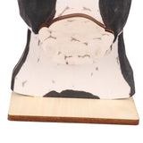 Cow Head Wearing Glasses Statues Wooden Decorative Cow Eyeglasses Display Stand Holder for Desktop Office - Extra Image