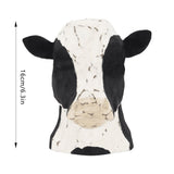 Cow Head Wearing Glasses Statues Wooden Decorative Cow Eyeglasses Display Stand Holder for Desktop Office - Extra Image