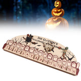 Halloween Advent Calendar 2023 31 Days Halloween Moving Wooden Block Countdown Calendar for Home Decor Holiday Ornament Gift - Extra Image