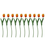 10PCS Artificial Tulips Real Touch PU Tulips Flowers for Wedding Bouquet Home Party Office Decor Orange