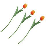 10PCS Artificial Tulips Real Touch PU Tulips Flowers for Wedding Bouquet Home Party Office Decor Orange - Front View