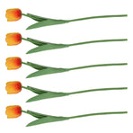 10PCS Artificial Tulips Real Touch PU Tulips Flowers for Wedding Bouquet Home Party Office Decor Orange