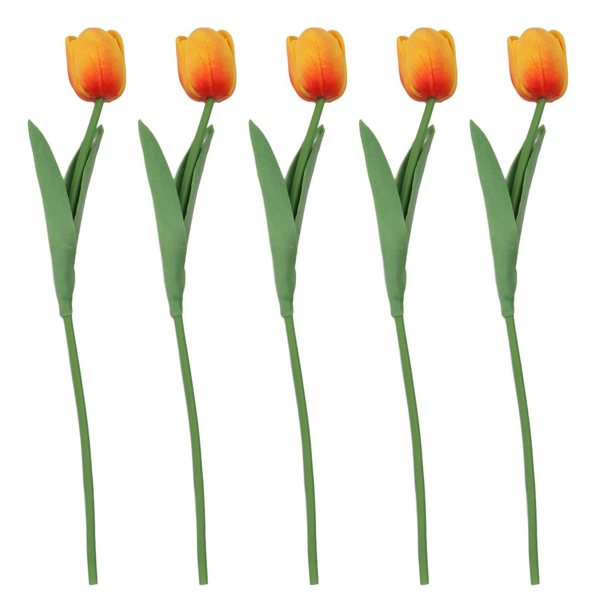10PCS Artificial Tulips Real Touch PU Tulips Flowers for Wedding Bouquet Home Party Office Decor Orange