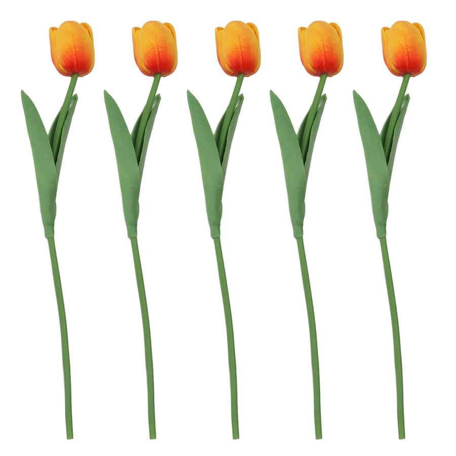 10PCS Artificial Tulips Real Touch PU Tulips Flowers for Wedding Bouquet Home Party Office Decor Orange