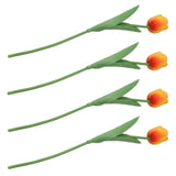 10PCS Artificial Tulips Real Touch PU Tulips Flowers for Wedding Bouquet Home Party Office Decor Orange