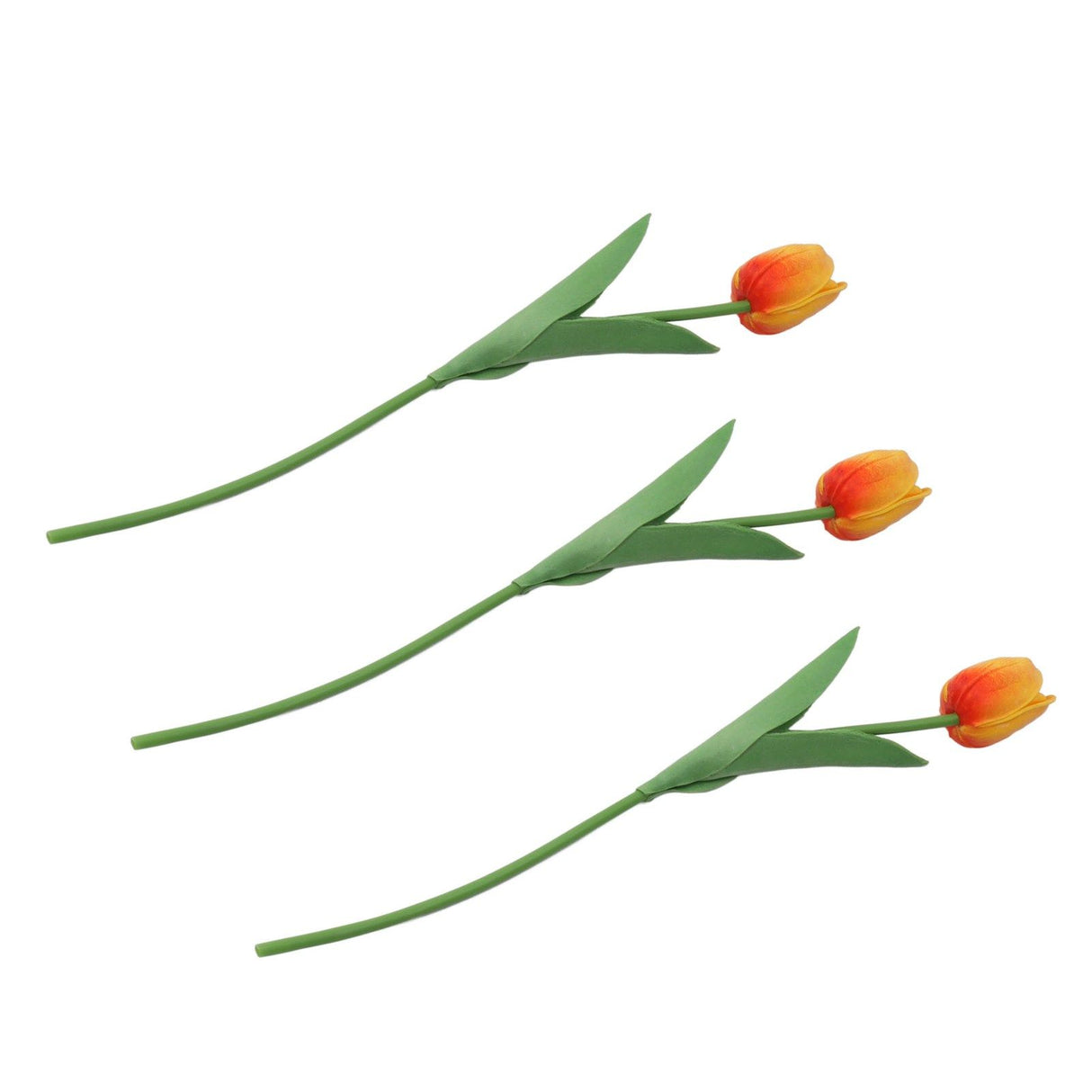 10PCS Artificial Tulips Real Touch PU Tulips Flowers for Wedding Bouquet Home Party Office Decor Orange