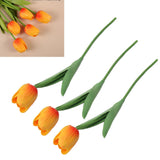 10PCS Artificial Tulips Real Touch PU Tulips Flowers for Wedding Bouquet Home Party Office Decor Orange - Extra Image