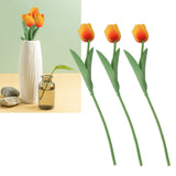 10PCS Artificial Tulips Real Touch PU Tulips Flowers for Wedding Bouquet Home Party Office Decor Orange - Extra Image