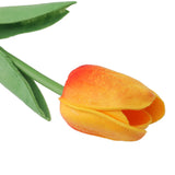 10PCS Artificial Tulips Real Touch PU Tulips Flowers for Wedding Bouquet Home Party Office Decor Orange - Extra Image