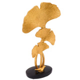 Leaf Decoration Resin Anti Slip Anti Fade Modern Desktop Leaves Ornament Model for Living Room Hallway Gold - Side View