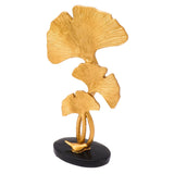 Leaf Decoration Resin Anti Slip Anti Fade Modern Desktop Leaves Ornament Model for Living Room Hallway Gold - Top-Down View