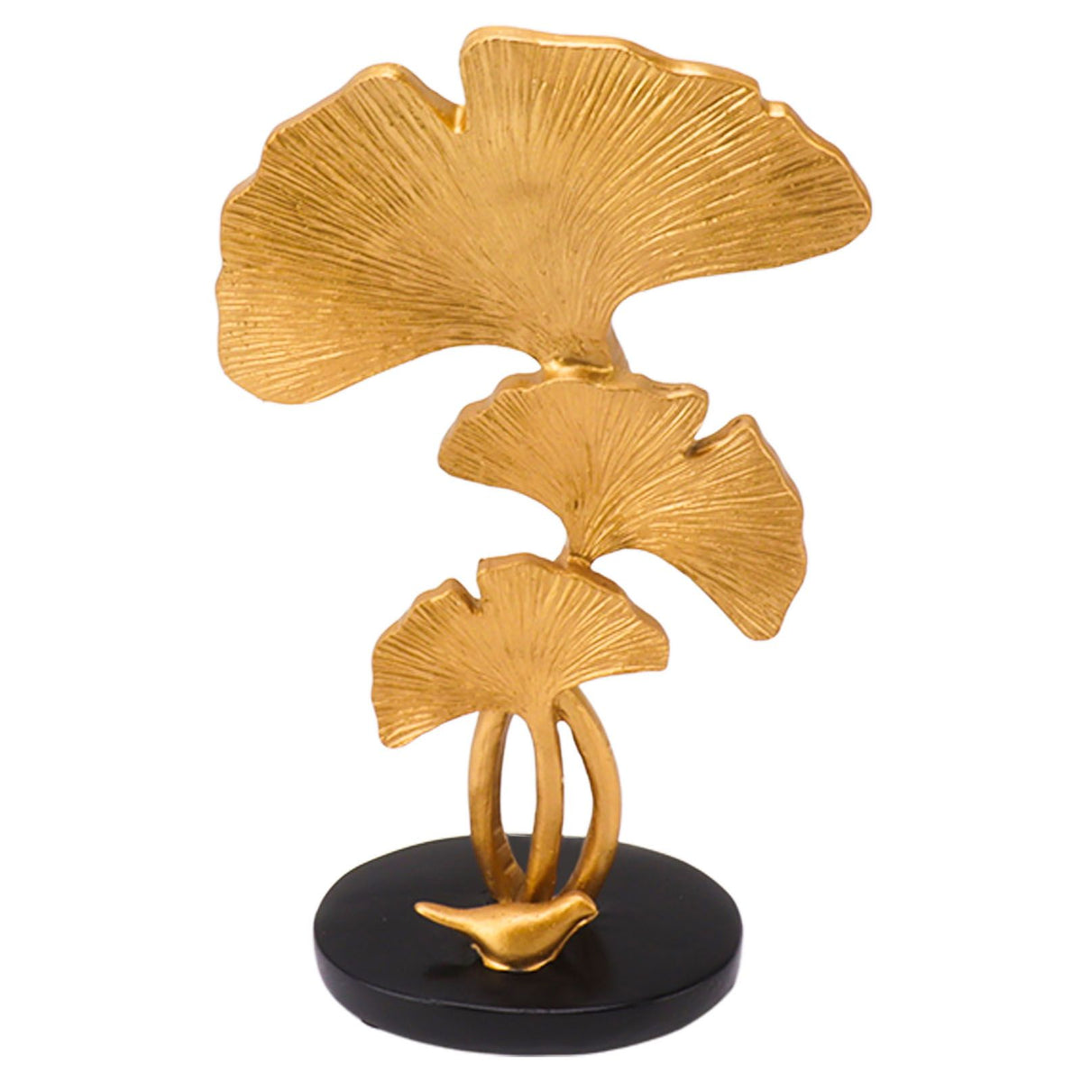 Leaf Decoration Resin Anti Slip Anti Fade Modern Desktop Leaves Ornament Model for Living Room Hallway Gold