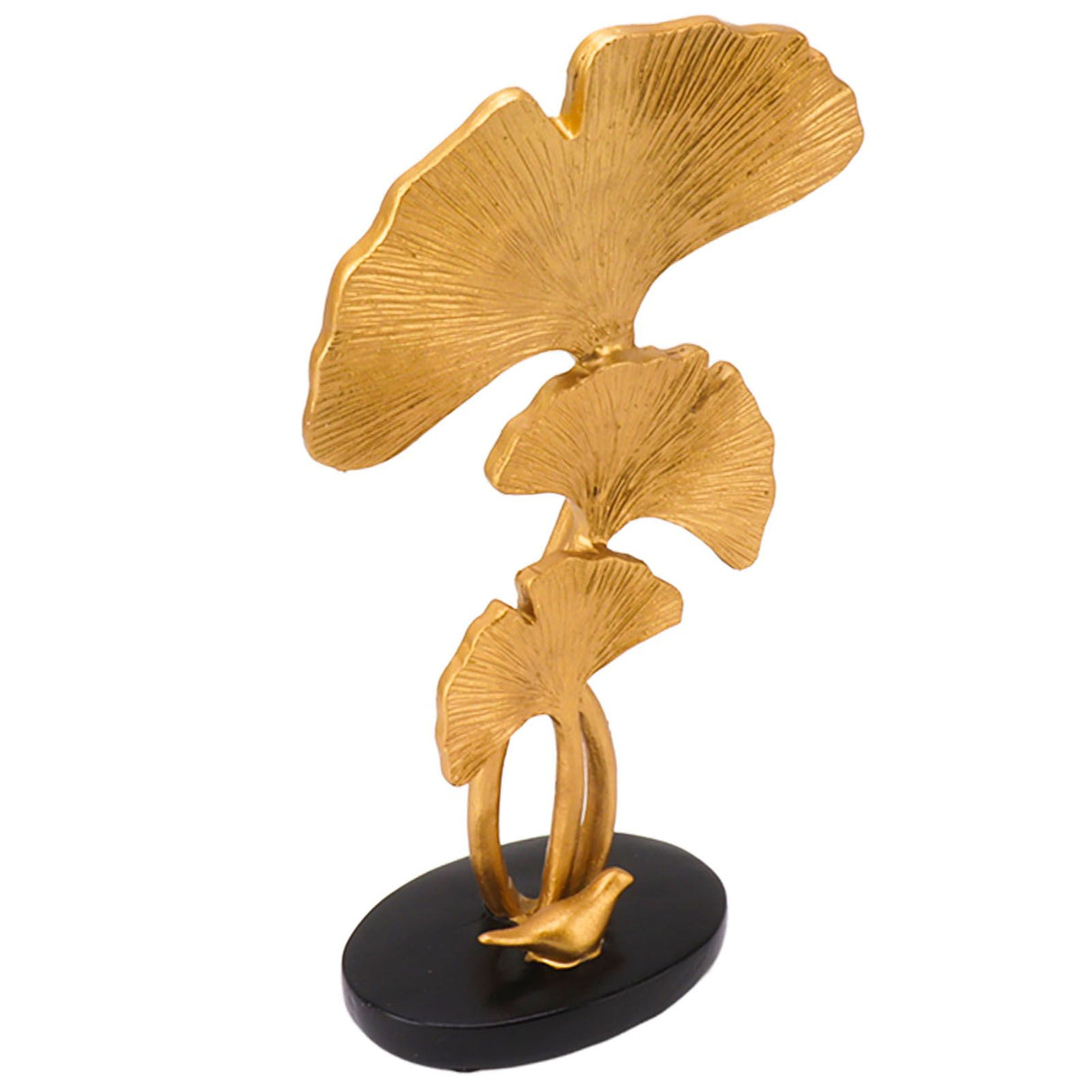 Leaf Decoration Resin Anti Slip Anti Fade Modern Desktop Leaves Ornament Model for Living Room Hallway Gold