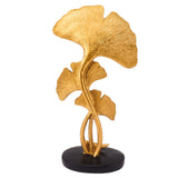 Leaf Decoration Resin Anti Slip Anti Fade Modern Desktop Leaves Ornament Model for Living Room Hallway Gold