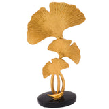 Leaf Decoration Resin Anti Slip Anti Fade Modern Desktop Leaves Ornament Model for Living Room Hallway Gold