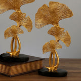 Leaf Decoration Resin Anti Slip Anti Fade Modern Desktop Leaves Ornament Model for Living Room Hallway Gold - Extra Image