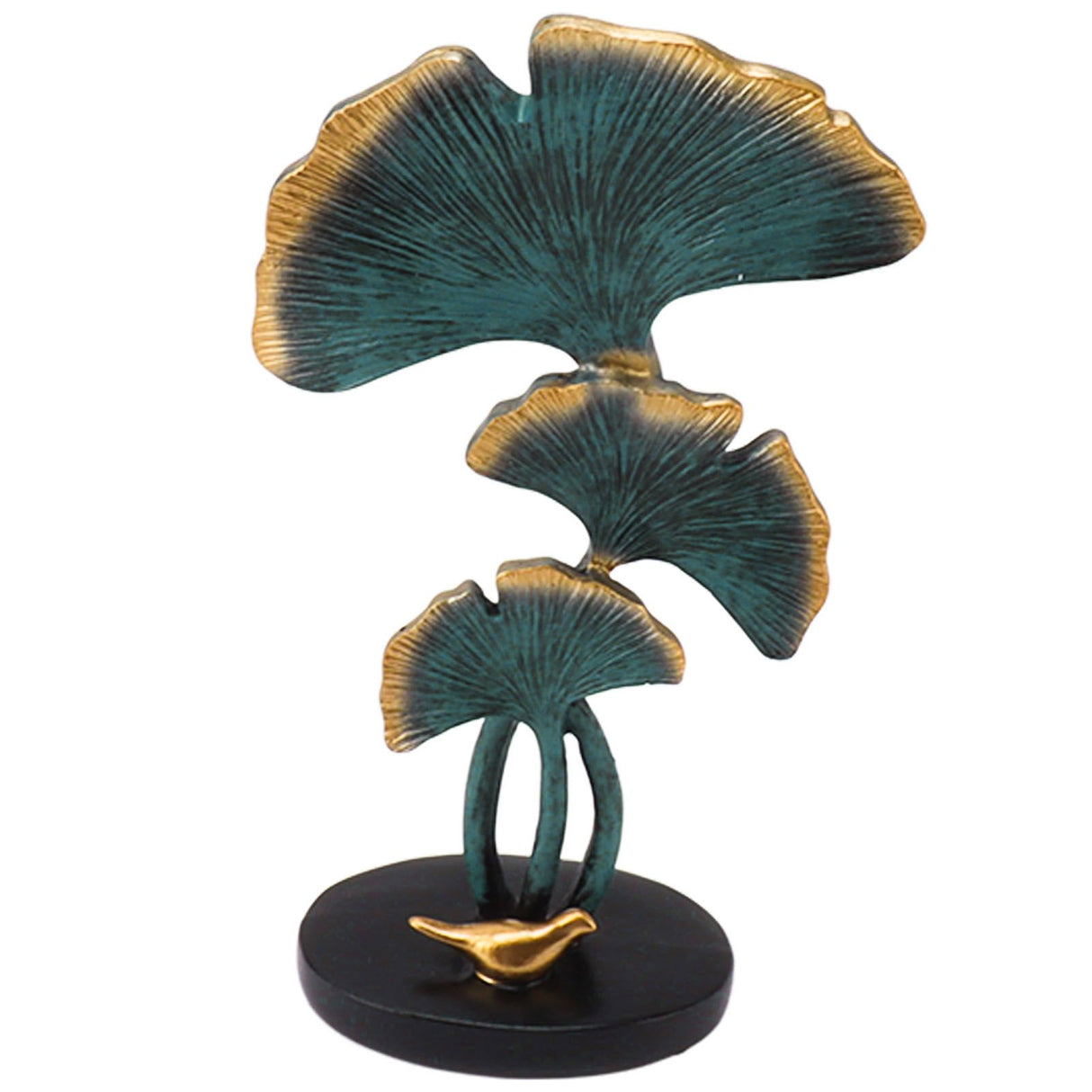 Leaf Decoration Resin Anti Slip Anti Fade Modern Desktop Leaves Ornament Model for Living Room Hallway Blue