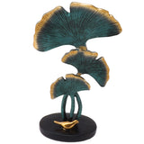 Leaf Decoration Resin Anti Slip Anti Fade Modern Desktop Leaves Ornament Model for Living Room Hallway Blue