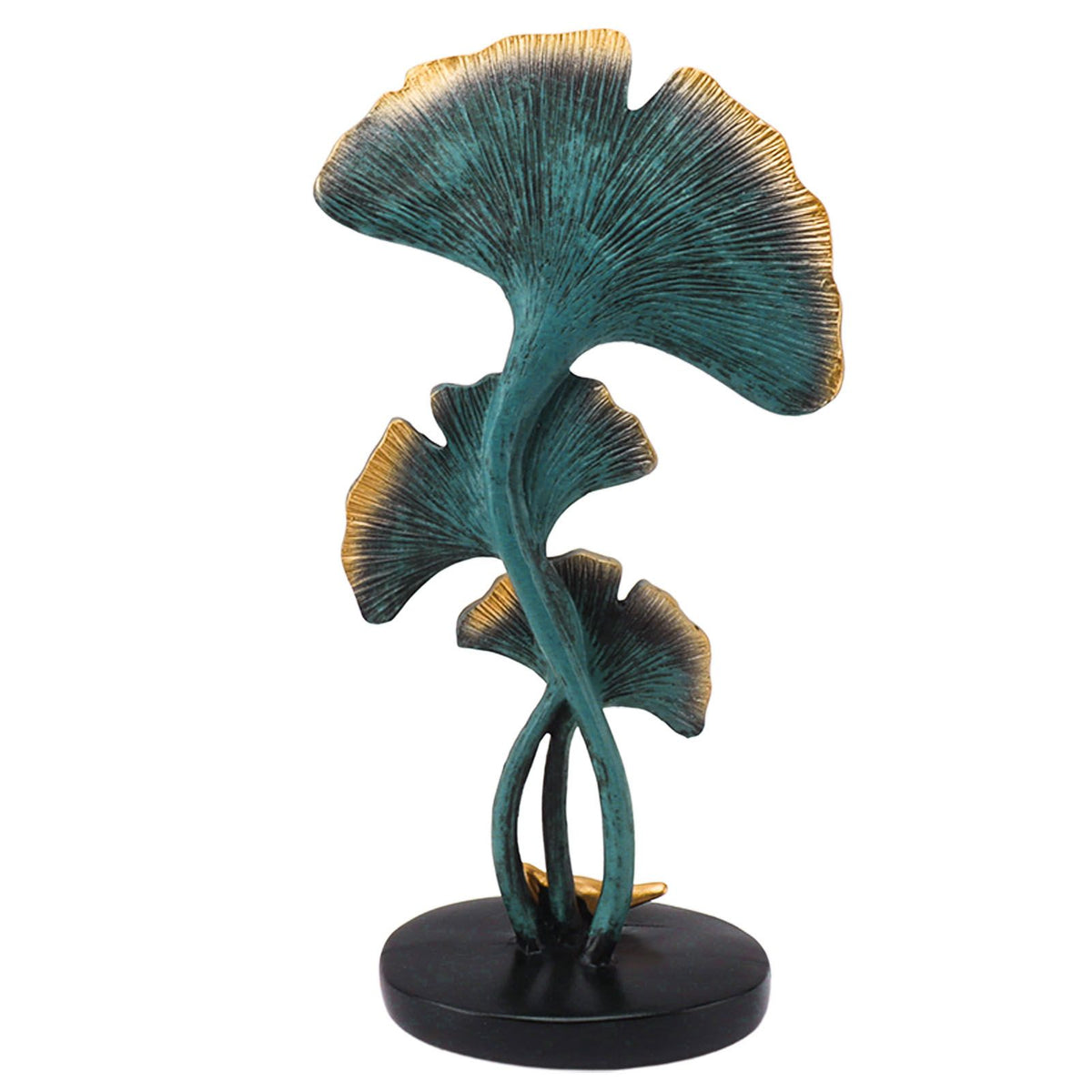 Leaf Decoration Resin Anti Slip Anti Fade Modern Desktop Leaves Ornament Model for Living Room Hallway Blue