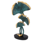 Leaf Decoration Resin Anti Slip Anti Fade Modern Desktop Leaves Ornament Model for Living Room Hallway Blue - Side View