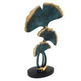 Leaf Decoration Resin Anti Slip Anti Fade Modern Desktop Leaves Ornament Model for Living Room Hallway Blue - Top-Down View