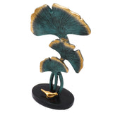 Leaf Decoration Resin Anti Slip Anti Fade Modern Desktop Leaves Ornament Model for Living Room Hallway Blue - Rear View
