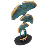 Leaf Decoration Resin Anti Slip Anti Fade Modern Desktop Leaves Ornament Model for Living Room Hallway Blue