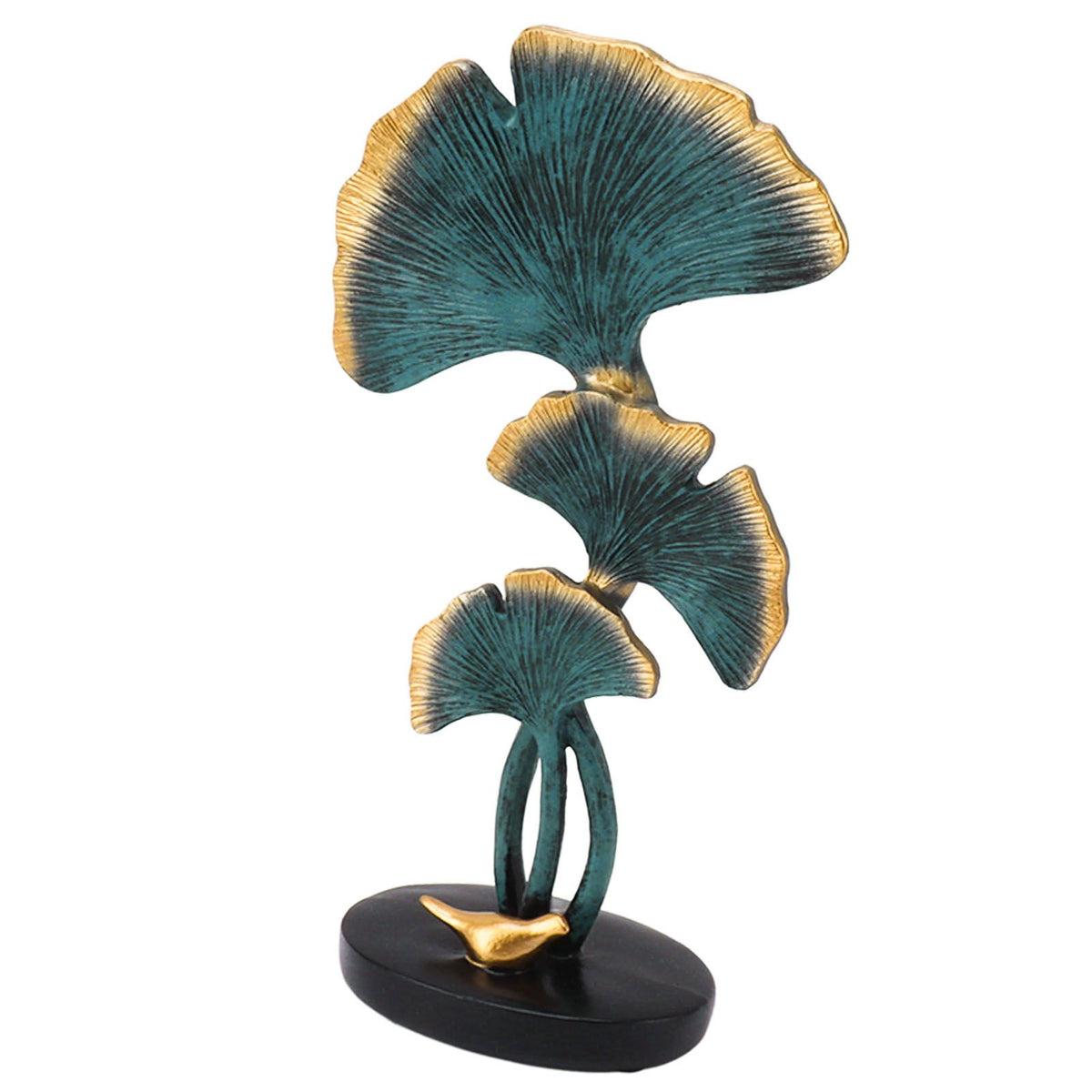 Leaf Decoration Resin Anti Slip Anti Fade Modern Desktop Leaves Ornament Model for Living Room Hallway Blue
