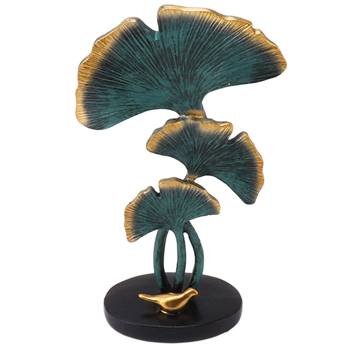 Leaf Decoration Resin Anti Slip Anti Fade Modern Desktop Leaves Ornament Model for Living Room Hallway Blue