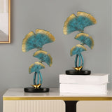 Leaf Decoration Resin Anti Slip Anti Fade Modern Desktop Leaves Ornament Model for Living Room Hallway Blue - Extra Image
