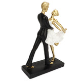 Romantic Couple Dancing Sculpture Decoration Resin Elegant Couple Ballet Dancer Statue Figurine Ornament Gold 7130W‑01