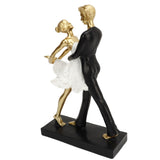 Romantic Couple Dancing Sculpture Decoration Resin Elegant Couple Ballet Dancer Statue Figurine Ornament Gold 7130W‑01