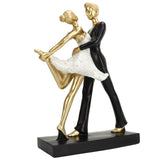 Romantic Couple Dancing Sculpture Decoration Resin Elegant Couple Ballet Dancer Statue Figurine Ornament Gold 7130W‑01