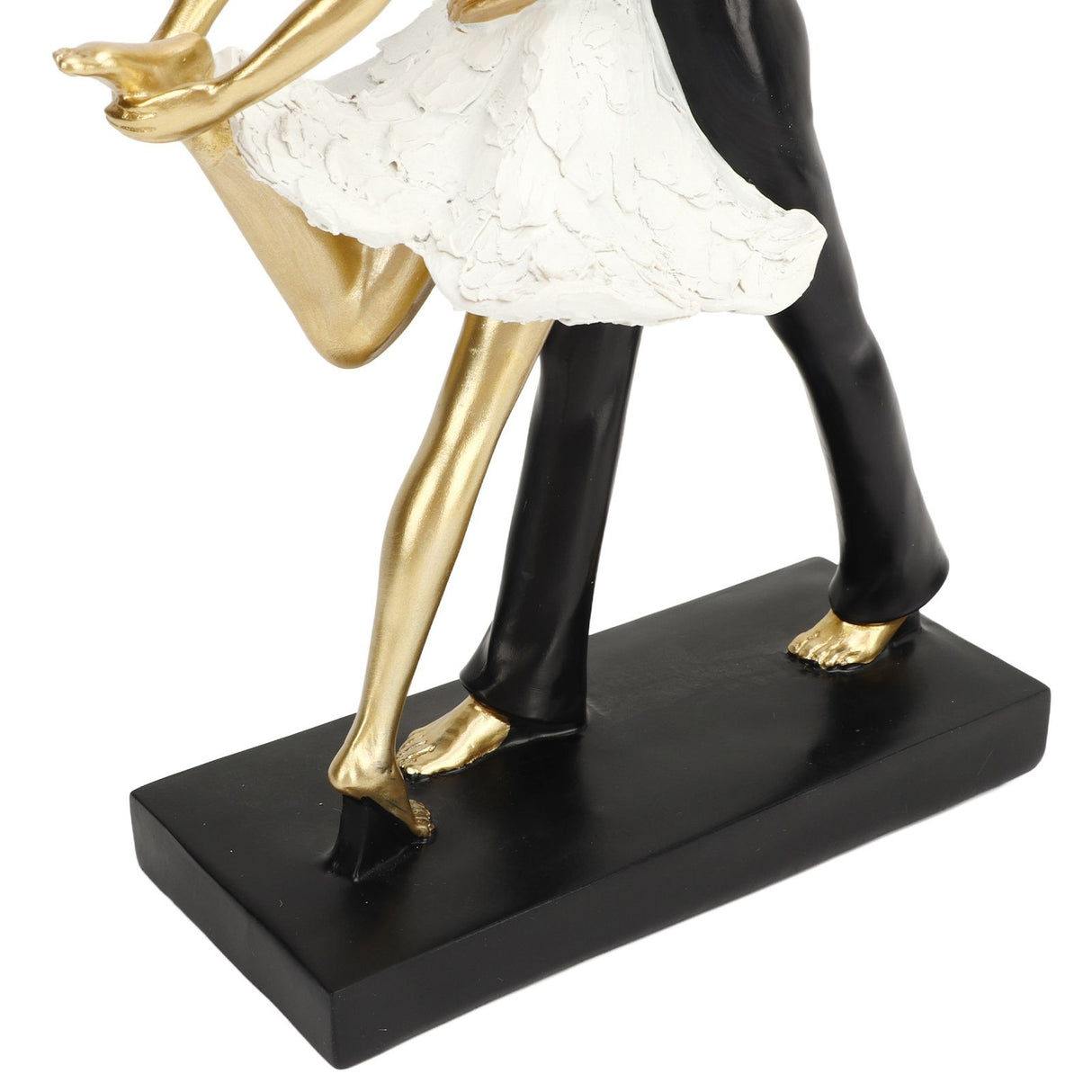 Romantic Couple Dancing Sculpture Decoration Resin Elegant Couple Ballet Dancer Statue Figurine Ornament Gold 7130W‑01