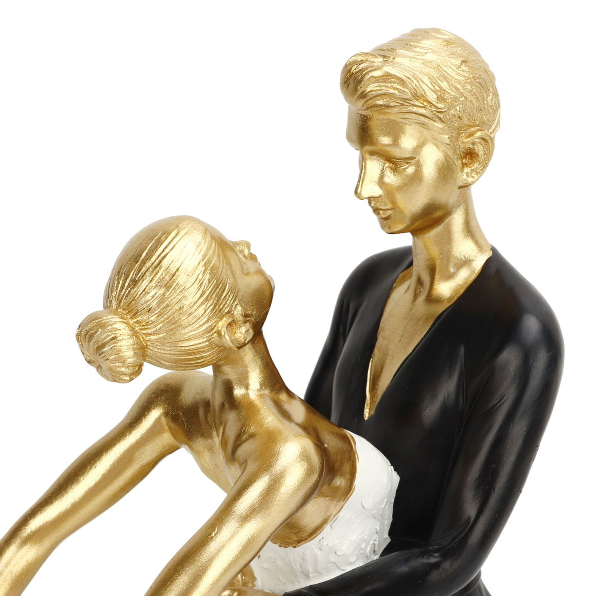 Romantic Couple Dancing Sculpture Decoration Resin Elegant Couple Ballet Dancer Statue Figurine Ornament Gold 7130W‑01