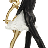 Romantic Couple Dancing Sculpture Decoration Resin Elegant Couple Ballet Dancer Statue Figurine Ornament Gold 7130W‑01