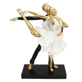 Romantic Couple Dancing Sculpture Decoration Resin Elegant Couple Ballet Dancer Statue Figurine Ornament Gold 7130W‑02