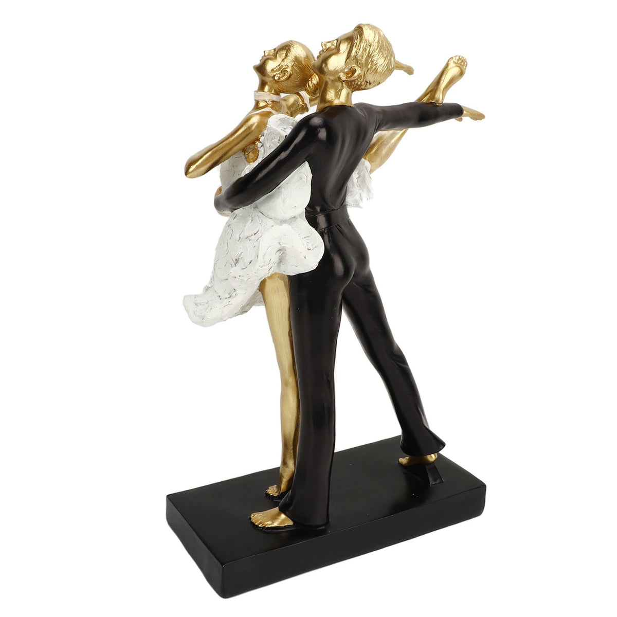 Romantic Couple Dancing Sculpture Decoration Resin Elegant Couple Ballet Dancer Statue Figurine Ornament Gold 7130W‑02