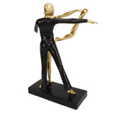 Romantic Couple Dancing Sculpture Decoration Resin Elegant Couple Ballet Dancer Statue Figurine Ornament Gold 7130W‑02 - Extra Image