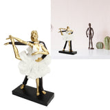 Romantic Couple Dancing Sculpture Decoration Resin Elegant Couple Ballet Dancer Statue Figurine Ornament Gold 7130W‑02