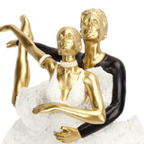 Romantic Couple Dancing Sculpture Decoration Resin Elegant Couple Ballet Dancer Statue Figurine Ornament Gold 7130W‑02 - Extra Image